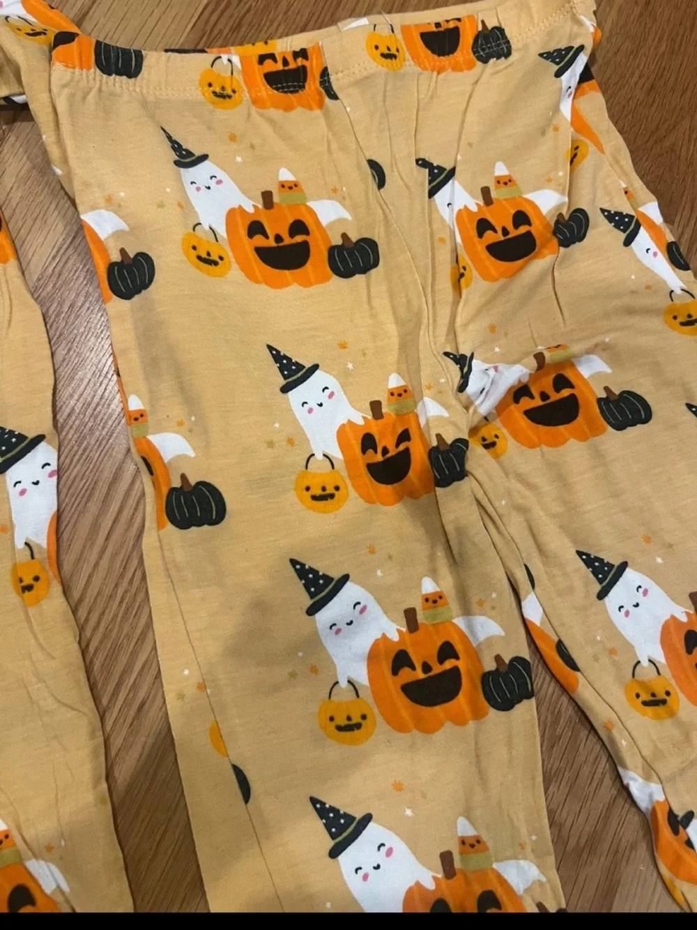 Kids Halloween Pumpkin & Ghost Pajama Set - Yellow